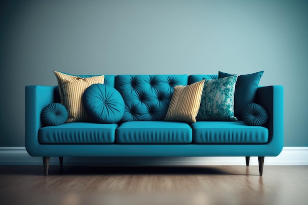 Foto blaues sofa zeitgenössische wohnzimmersofas haben beschneidungspfade