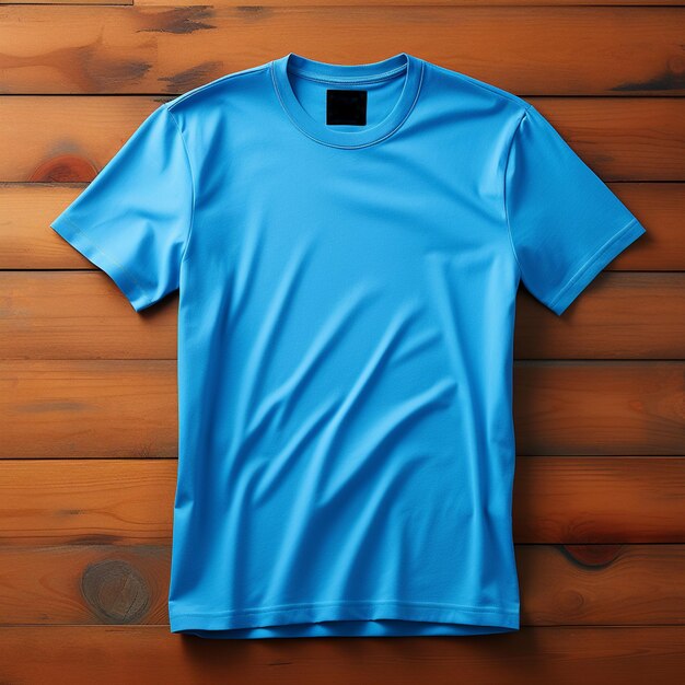 Foto blaues t-shirt für die mockup-komposition generativ ai