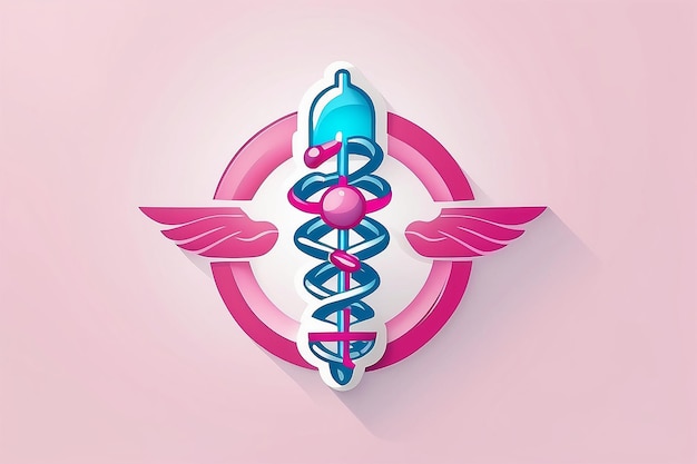 Blaues und rosa medizinisches Logo