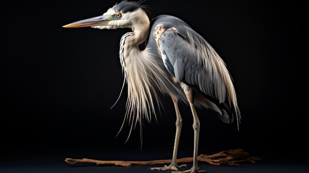 Blaureiher-Skulpturfotografie, rohes und unpoliertes National Geographic-Foto