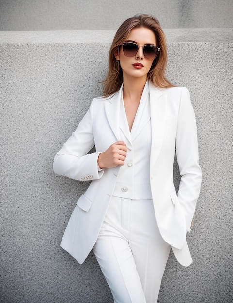 Blazer feminino Fashon modelo branco fit gerado Ai