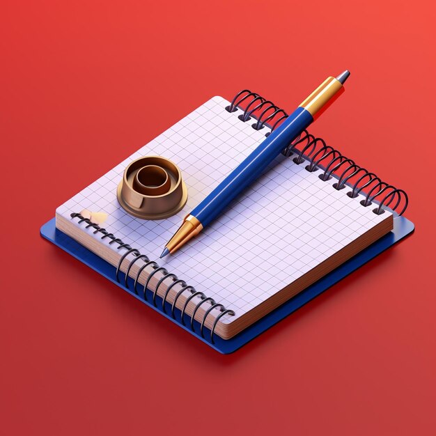 Bleistift 3D-Rendering-Stil