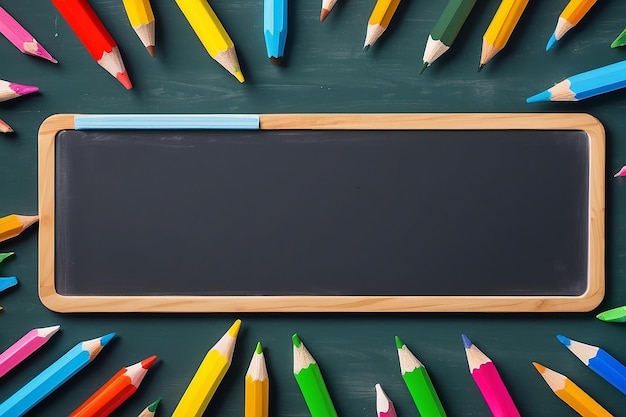 Bleistifte und Tafel Hintergrund zurück zur Schule Konzept