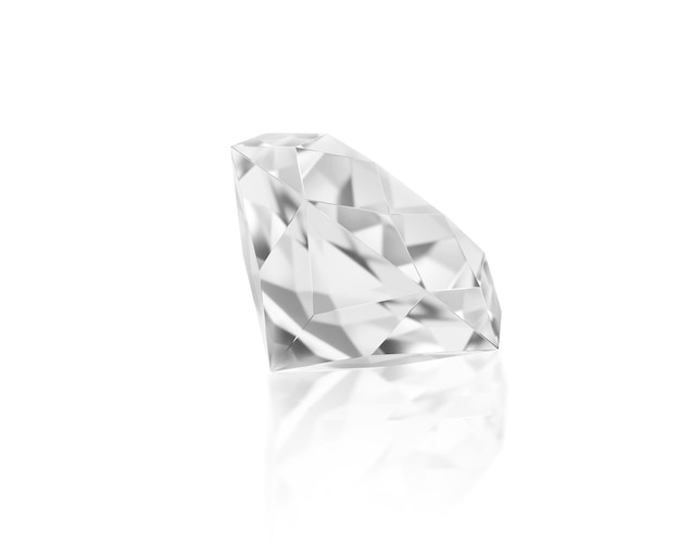 Blendender Diamant auf weißem Hintergrund