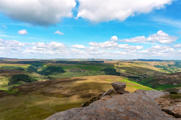 Übliche ländliche Landschaft Englands in Yorkshire Erstaunliche Aussicht im Nationalpark Peak District