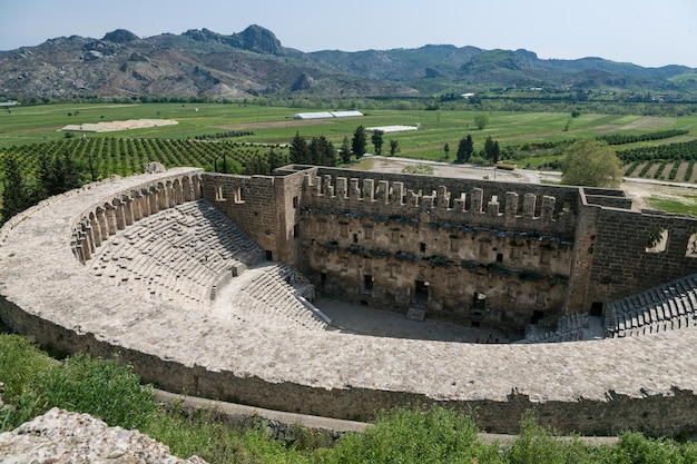 Blick auf das Amphitheater in Aspendos, Türkei