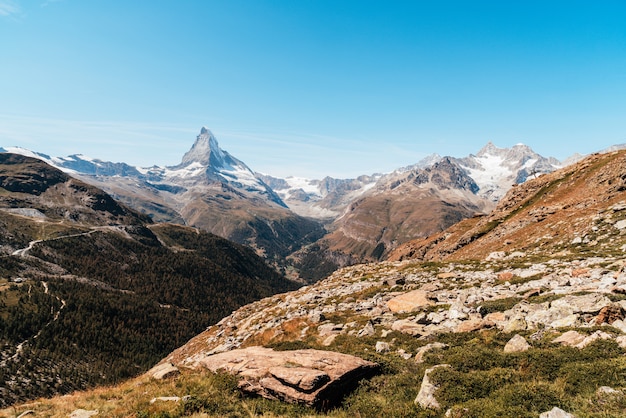 Blick auf das Matterhorn in Zermatt, Schweiz.