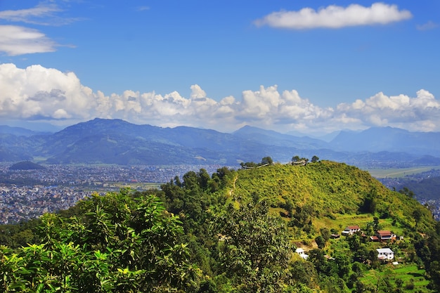 Blick auf das Pokhara-Tal. Berglandschaft. Nepal