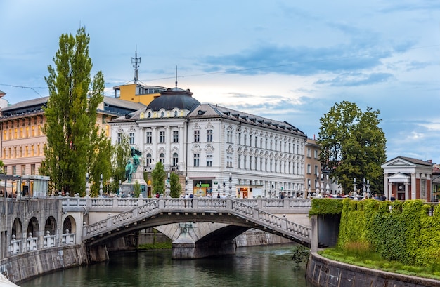 Blick auf das Stadtzentrum von Ljubljana, Slowenien