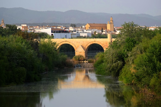Blick auf den Fluss Guadalquivir und die römische Brücke
