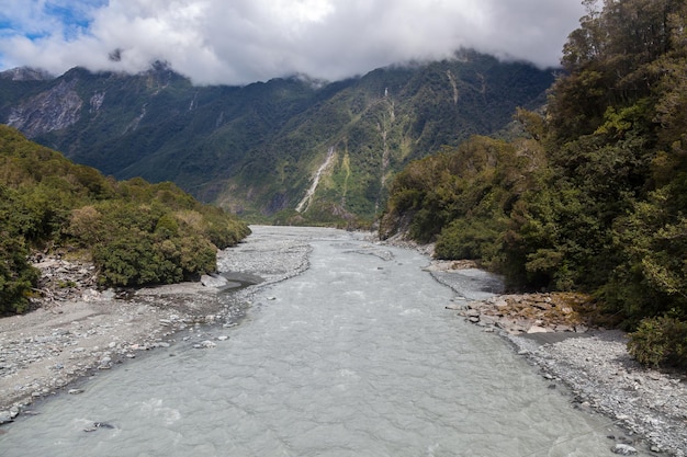 Blick auf den Fox River in Neuseeland