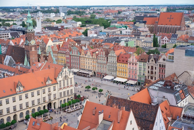 Foto blick auf den marktplatz in breslau