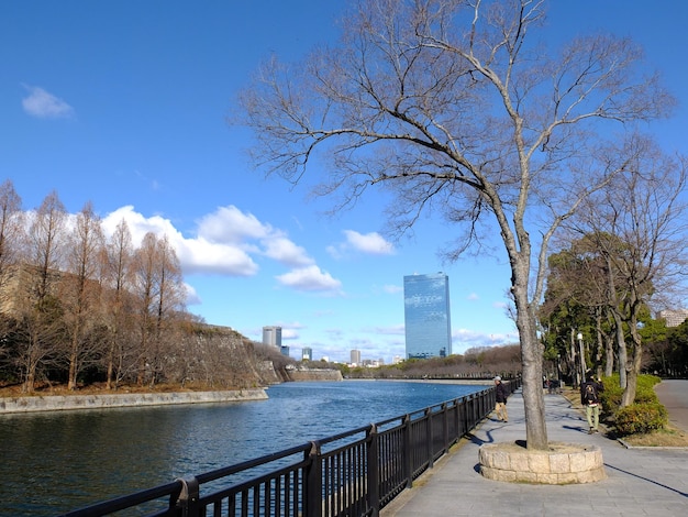 Blick auf den Schlosspark von Osaka