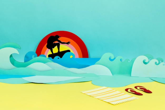 Blick auf den Strand auf Creative Paper Craft