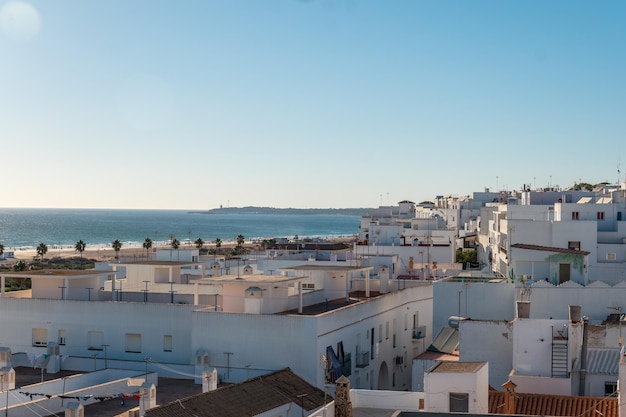 Blick auf den Strand von Bateles vom Torre de Guzman in Conil de la Frontera Cadiz Andalusien