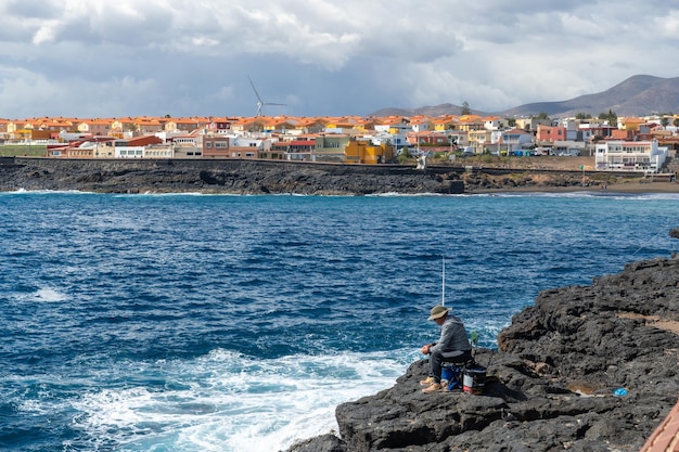 Blick auf den Strand von Bufadero de La Garita Telde Gran Canaria Kanarische Inseln