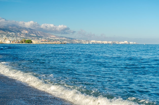 Blick auf den Strand von Fuengirola Andalusien Südspanien