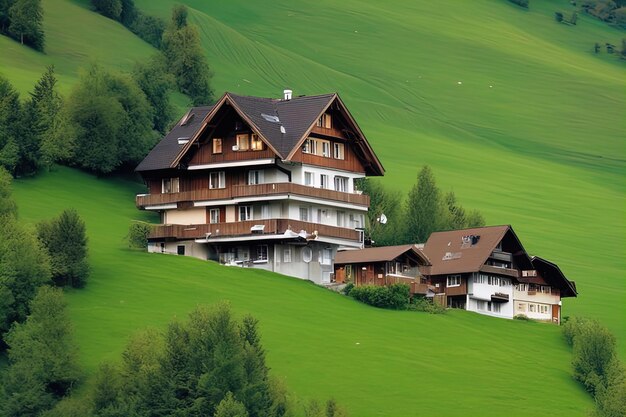 Blick auf die Altstadt des Dorfes in den Alpen Blick auf die Oldtown des Dorfes im Alpenbeauti