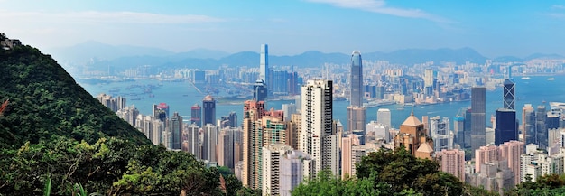 Blick auf die Berge von Hongkong