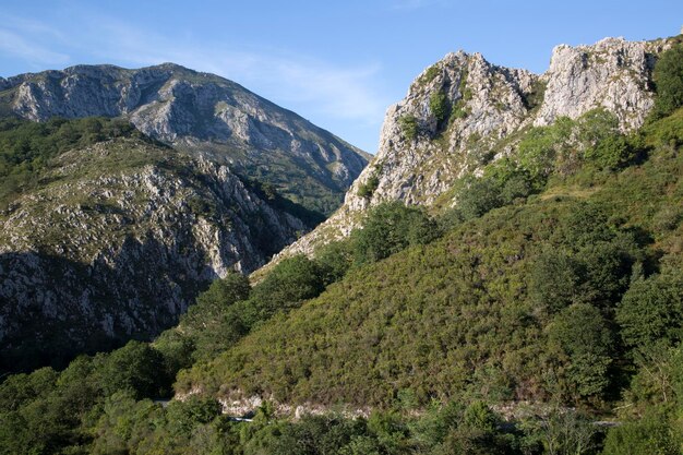 Blick auf die Bergkette Picos de Europa, Österreich, Spanien