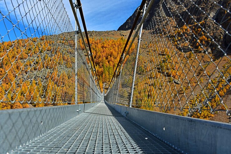 Foto blick auf die brücke im herbst