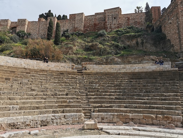 Blick auf die Burg Alcazaba in Malaga