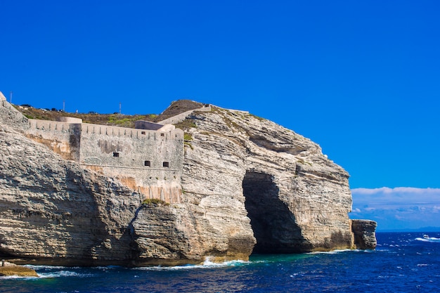 Blick auf die Klippe von Bonifacio, Korsika, Frankreich