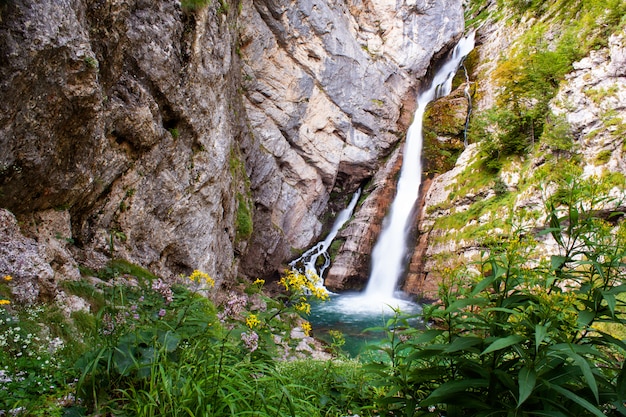 Blick auf die malerische Savica fal