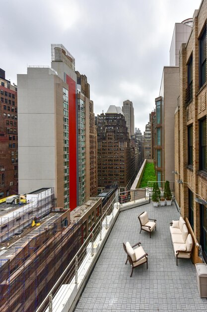 Blick auf die New York City Midtown Offices von oben