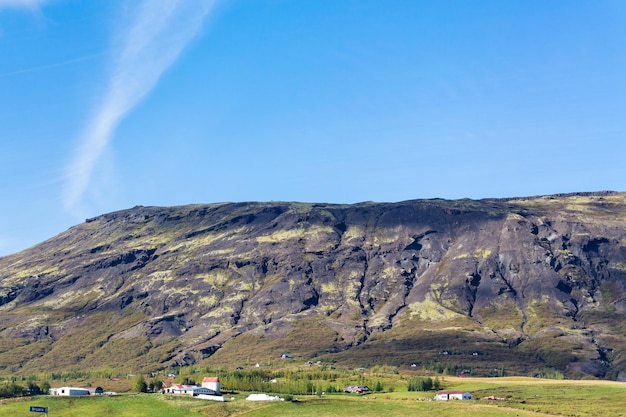 Blick auf die Siedlung Eefstidalur in Island