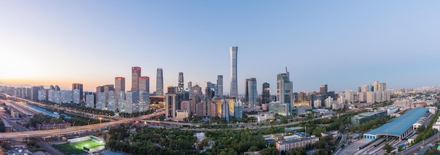 Foto blick auf die skyline von peking cbd