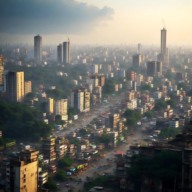 Blick auf die Stadt Dhaka