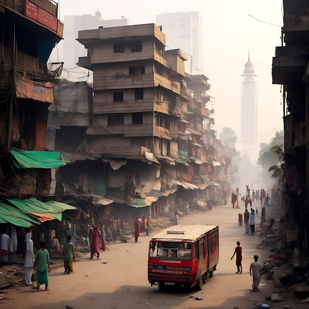 Blick auf die Stadt Dhaka