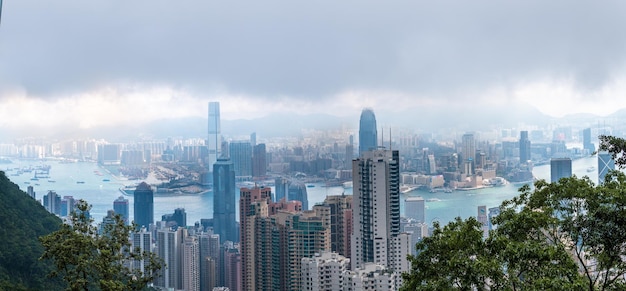 Foto blick auf die stadt hongkong