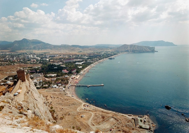 Blick auf die Stadt und die Bucht der Stadt Sudak,