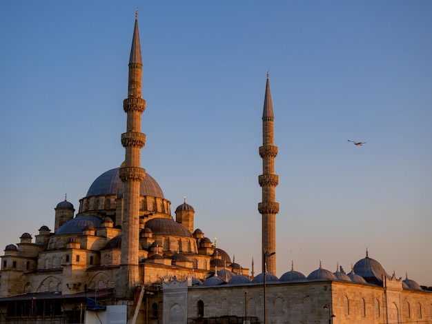 Blick auf die Süleymaniye-Moschee bei Sonnenuntergang