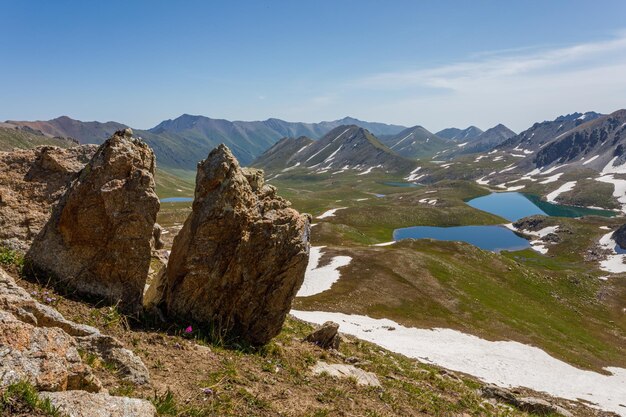 Blick auf eine wunderschöne Berglandschaft mit See