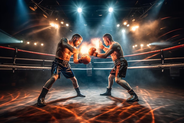 Blick auf einen Boxkampf im Ring generative KI