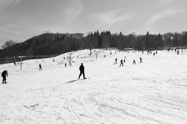 Blick auf einen schneebedeckten Himmel