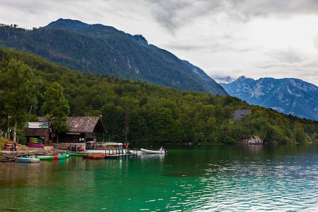 Blick auf Mietboot Punkt in Bohinj See