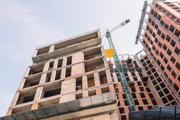 Foto blick auf neubau im bau