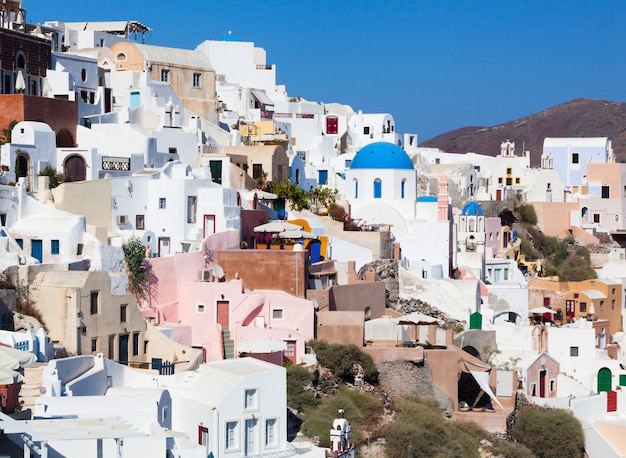 Blick auf Oia Dorf, Santorini Insel.