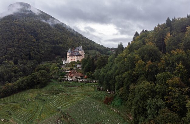 Blick auf Schloss Chateau de Menthon Saint Bernard in der Nähe von Annecy Frankreich