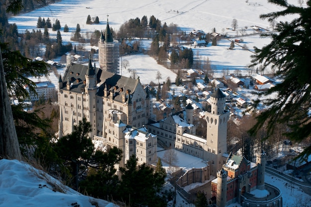 Blick auf schloss neuschwanstein in hohenschwangau.