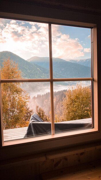 Blick aus dem Fenster von den Astrian Mountains