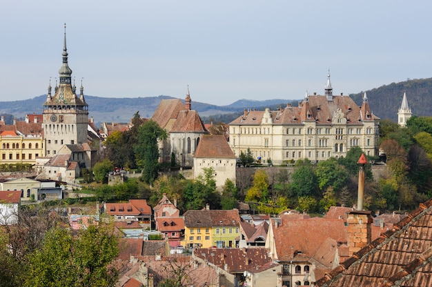 Blick über Sighisoara Stadt, Rumänien