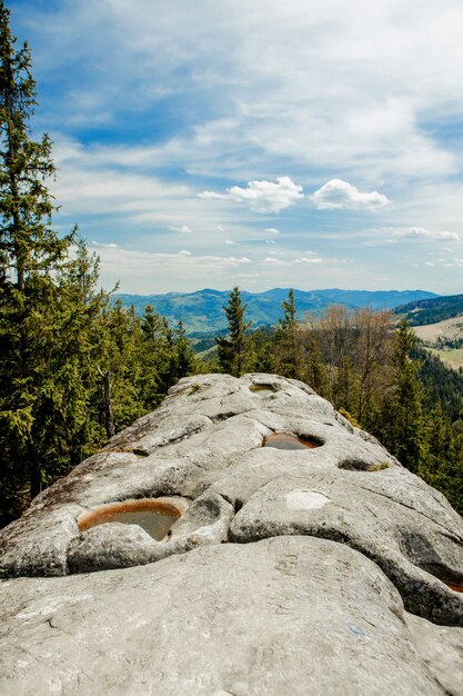 Blick vom berg written stone auf die berglandschaft der karpaten