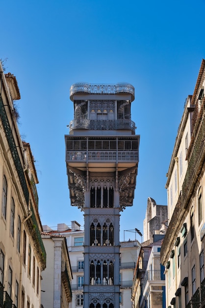 Blick vom Santa Justa Aufzug im Zentrum von Lissabon Portugal.