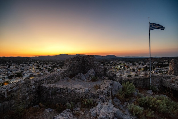 Blick von der Burg Archangelos Fort in Rhodos Griechenland