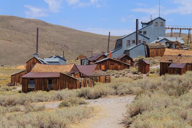 Blick von der Geisterstadt Bodie, Kalifornien USA. Alte verlassene Mine